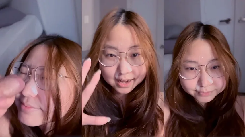 Bokep Cewek Kacamata Kena Crot di Muka